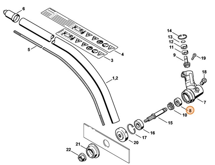 Łożysko kulkowe 629-2Z, Stihl 95030039491