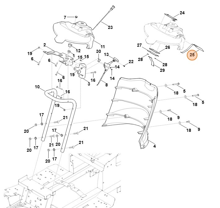 Pulpit przycisków obsługi, Stihl 61704306501