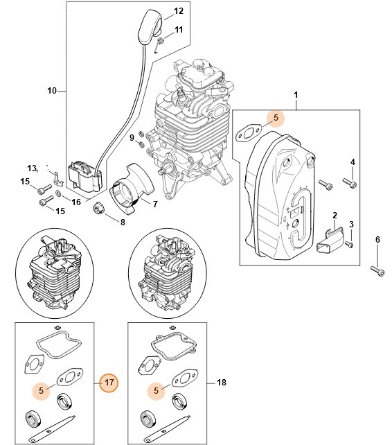 Zestaw uszczelek, Stihl 42820071010