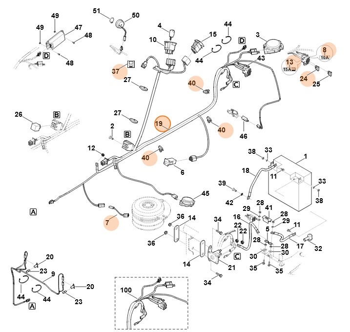 Wiązka przewodów, Stihl 61654403022