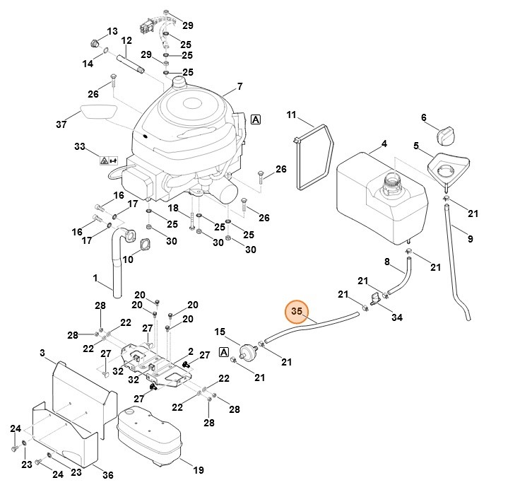 Giętki przewód paliwowy, Stihl 61703502730