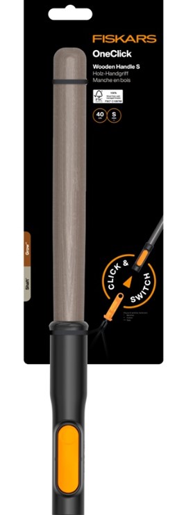 Trzonek krótki S uchwyt drewniany FSC OneClick, Fiskars 1080670