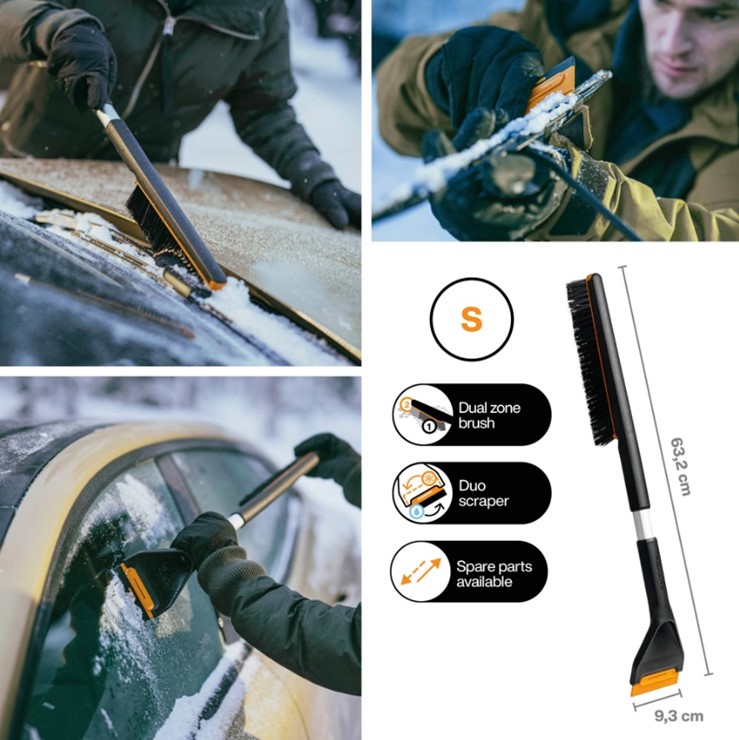 Szczotka, skrobak do odśnieżania samochodu szyb SOLID, Fiskars 1078496