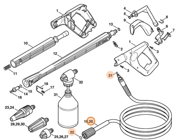 Wąż wysokociśnieniowy DN 6, 9 m, Stihl 49155000818