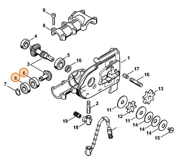 Łożysko kulkowe 6000-2RS, Stihl 95030035030