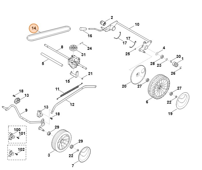 Pasek klinowy, Stihl 63507042101