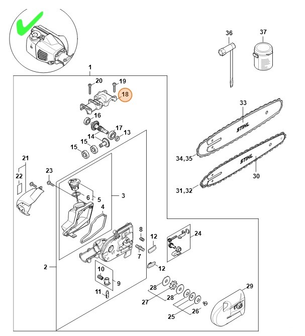 Pokrywa przekładni, Stihl 41826410400