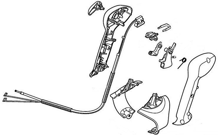 Rękojeść manipulacyjna z cięgnem gazu, Stihl 42417904900