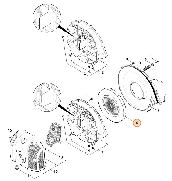 Koło łopatkowe dmuchawy, Stihl 42827003405