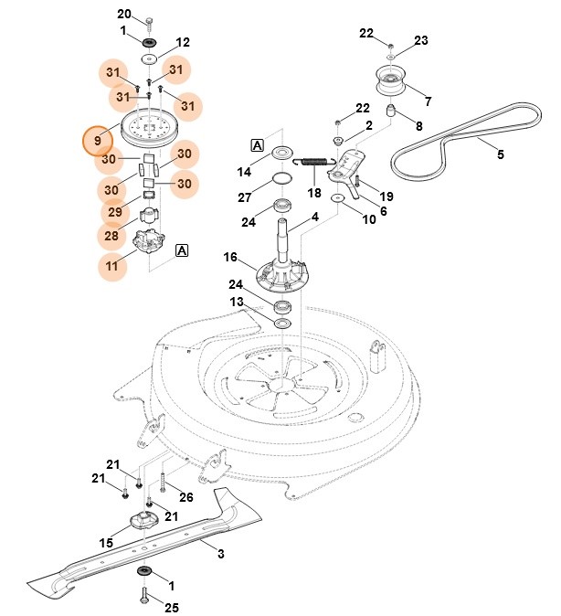 Koło pasowe z tłumikiem drgań skrętnych, Stihl 61407002520