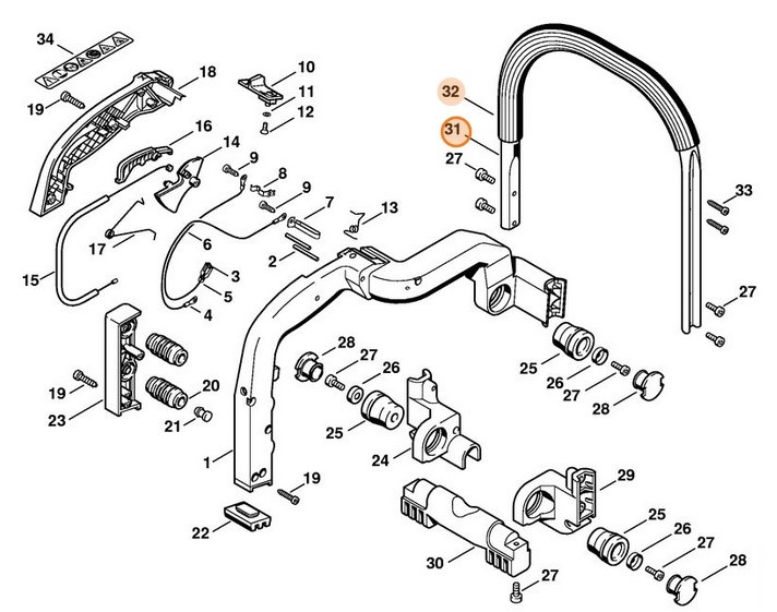 Uchwyt rurowy, Stihl 42217901750