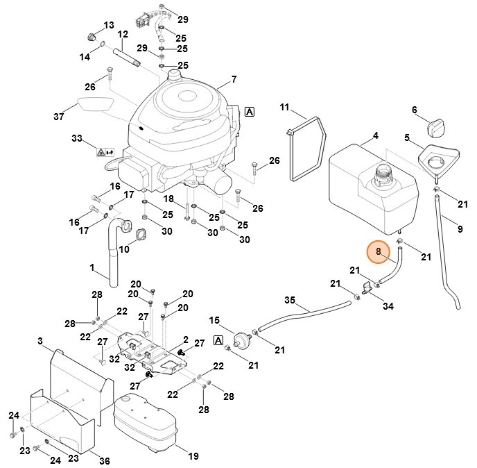Giętki przewód paliwowy, Stihl 61703502700