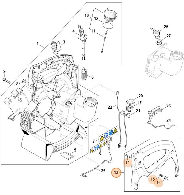 Okładzina uchwytu, Stihl 42297900608
