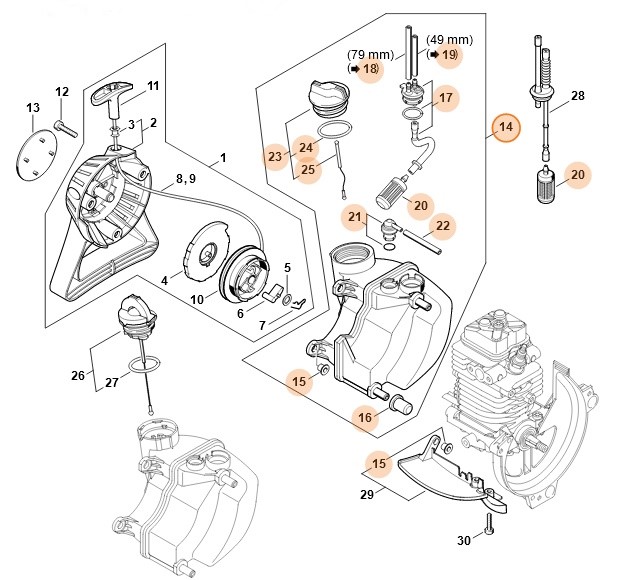 Zbiornik paliwa, Stihl 41803500418