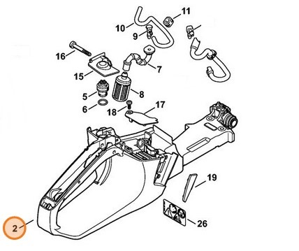 Obudowa zbiornika paliwa, Stihl 11433500823