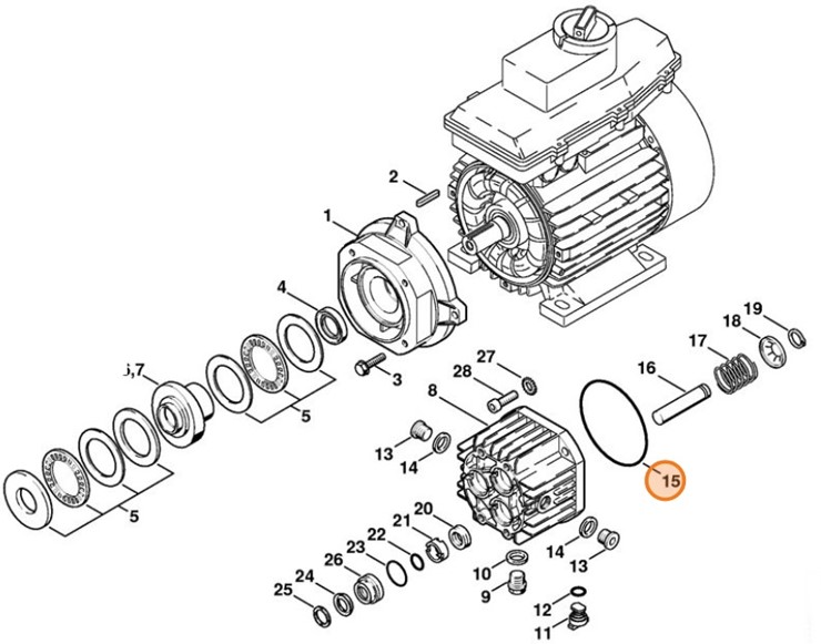 Okrągły pierścień uszczelniający 94,92x2,62, Stihl 96459458730
