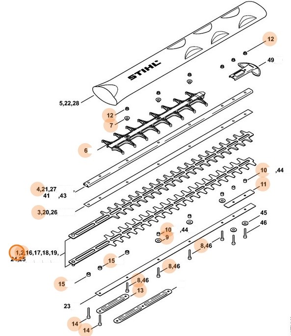 Zestaw urządzenia tnącego 500 mm / 20" T, Stihl 42377105918