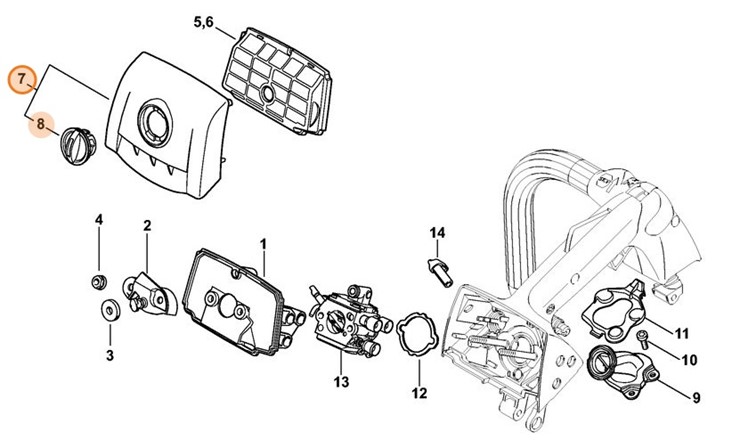 Pokrywa komory gaźnika, Stihl 11371401902