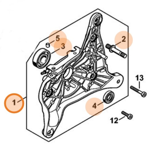 Połówka skrzyni korbowej, Stihl 42500202901
