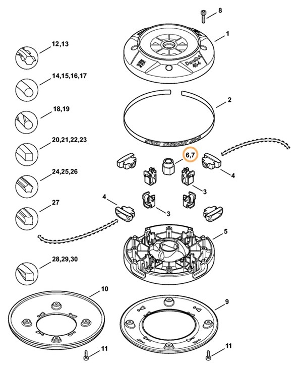Nakrętka M12x1,5 gwint lewoskrętny, Stihl 40037136801