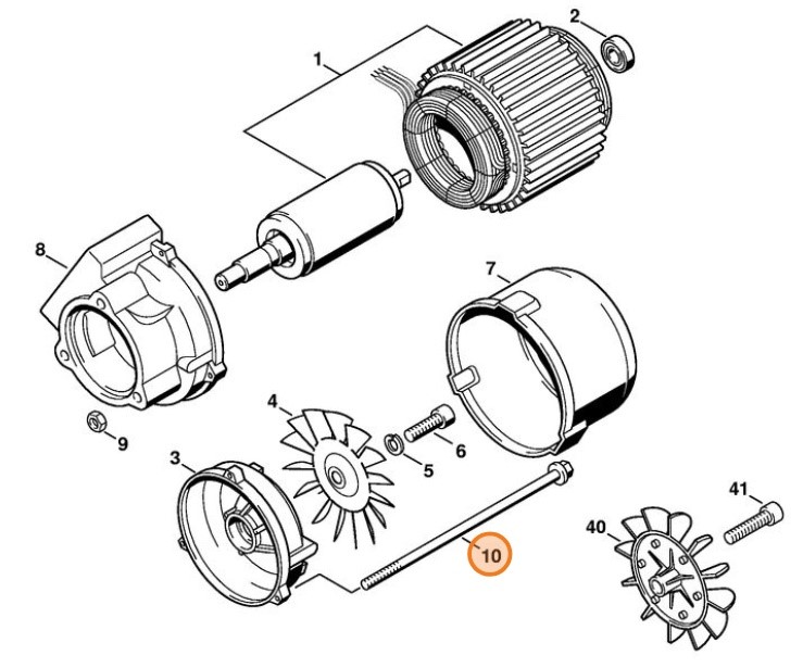 Śruba z łbem sześciokątnym M4x107, Stihl 47216082100