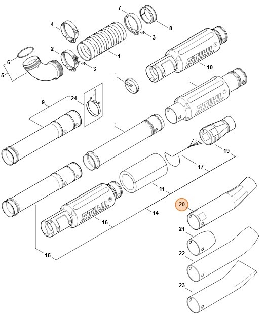 Dysza okrągła zagięta, Stihl 42827086375