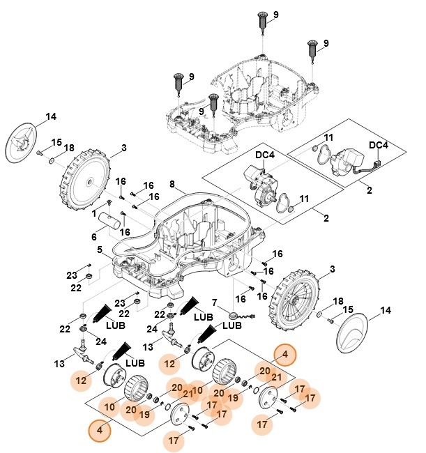 Koło kompl., Stihl 63017000451