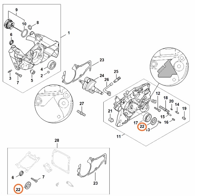 Pierścień uszczelniający wał BS15x31,5x4, Stihl 96400031604