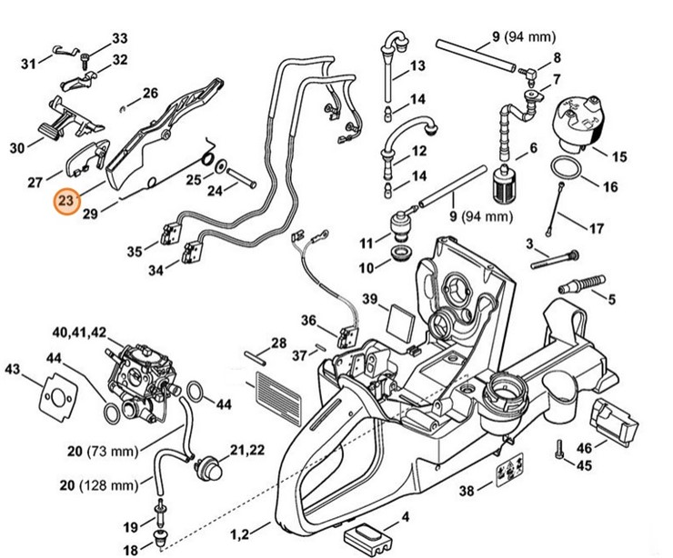 Dźwignia sterowania główną przepustnicą, Stihl 42241821000