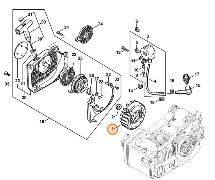 Koło zamachowe, Stihl 11294001201