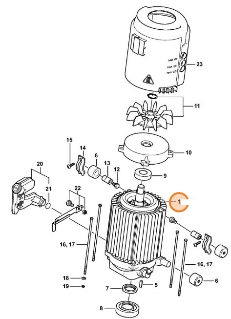 Silnik elektryczny 230 V/50 Hz, 3/3,1/3,3 kW, Stihl 47886000200