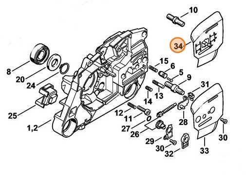 Boczny element blaszany - wewnątrz, Stihl 11286641002