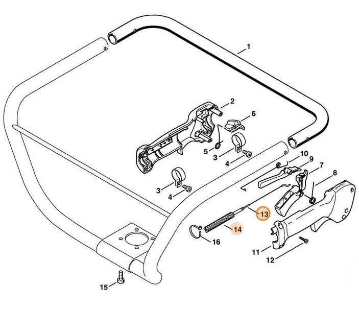 Cięgno sterowania główną przepustnicą, Stihl 43131801100