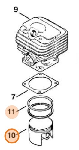 Tłok Ø 52 mm, Stihl 11190302003