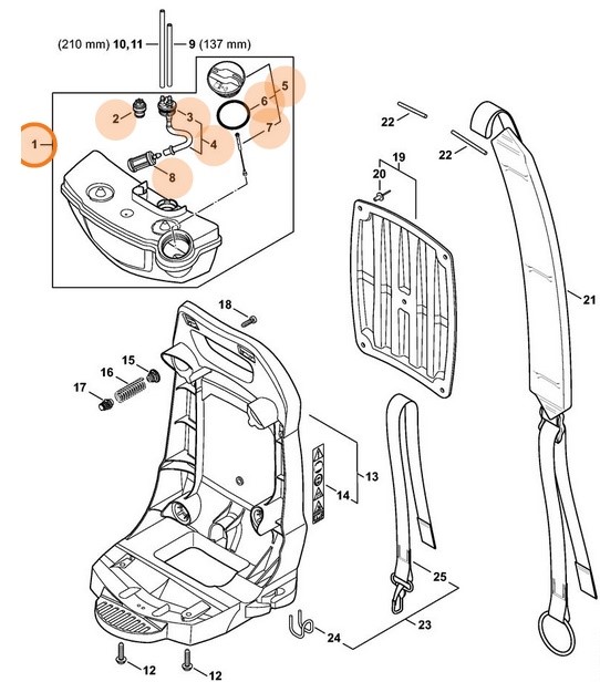 Zbiornik paliwa, Stihl 42413500400