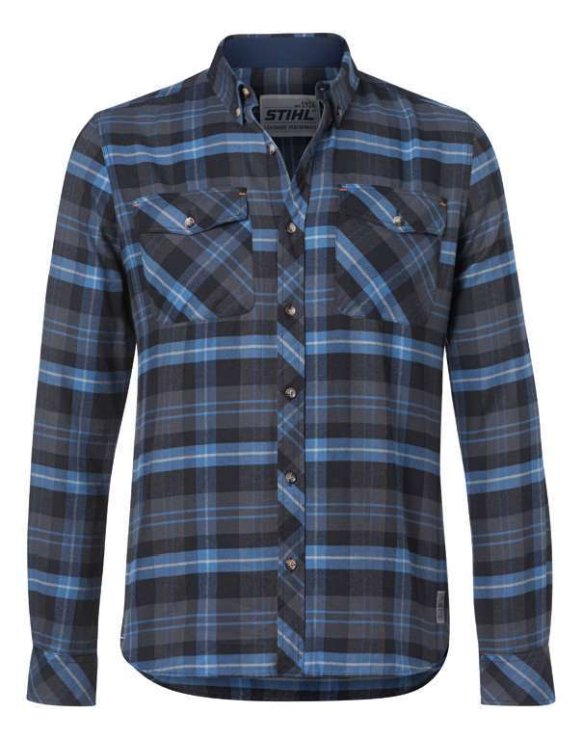 Modna koszula w niebieską kratę z długim rękawem Stihl 04201200048, 04201200052, 04201200056, 04201200060, 04201200064