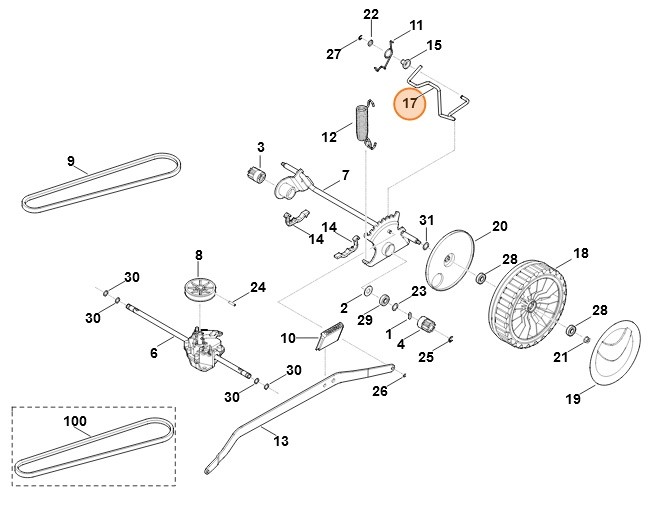 Dźwignia zatrzaskowa, Stihl 63647636000