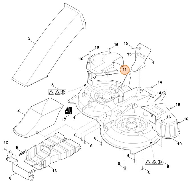 Pokrywa ochronna, str. prawa, Stihl 61607060815