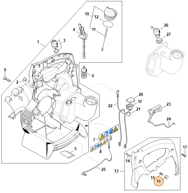 Przycisk gazu rozruchowego, Stihl 42281829300