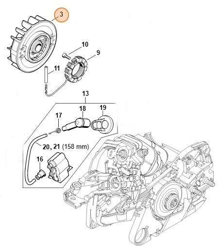Koło zamachowe, Stihl 11414001204