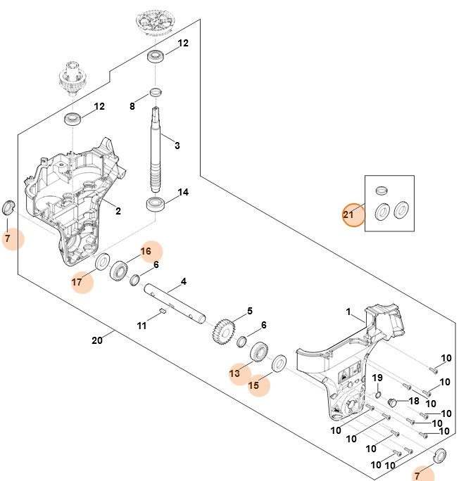 Zestaw uszczelek, Stihl 62410071006