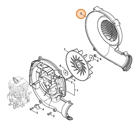 Obudowa dmuchawy - zewnątrz, Stihl 42417010705