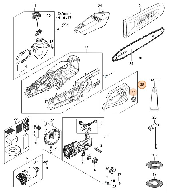Pokrywa koła napędu łańcucha, Stihl LA026401700