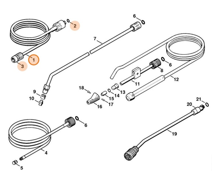 Przedłużenie węża wysokociśnieniowego 20 m, Stihl 49155000811