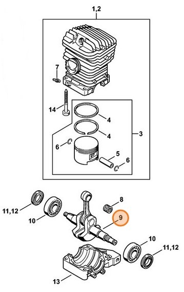 Wał korbowy, Stihl 11270300401