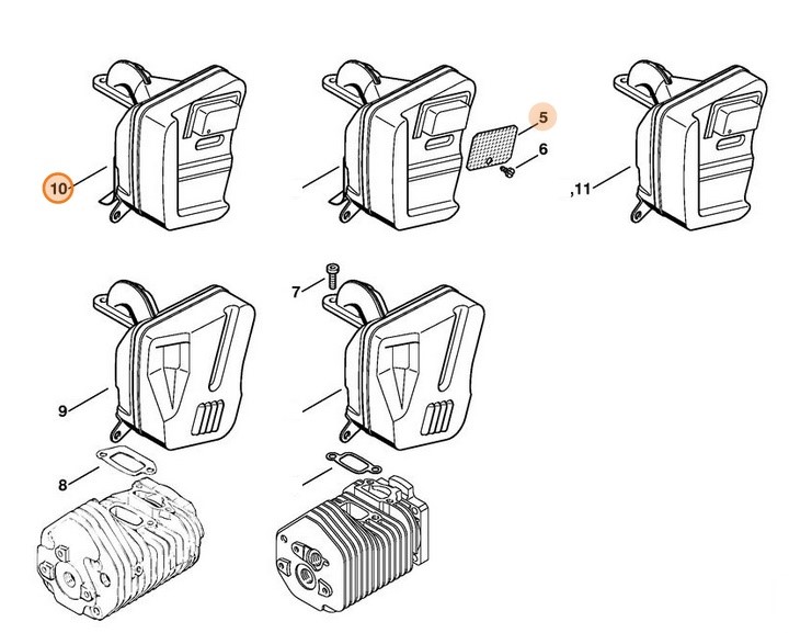 Tłumik wydechu spalin, Stihl 42051400602