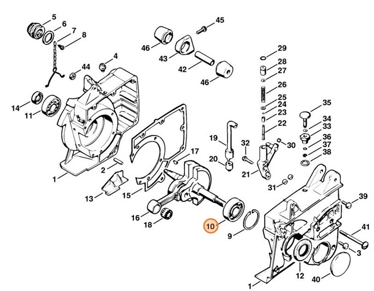 Łożysko kulkowe 6204, Stihl 95030030540