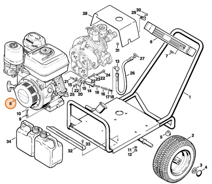 Spalinowy silnik benzynowy Honda Gsprężyna piórowa- 340, Stihl 47100111800