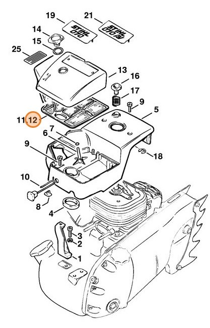 Filtr powietrza, tkanka druciana, Stihl 11061201610