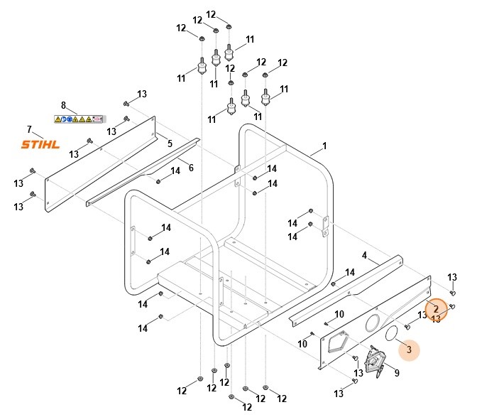 Blacha boczna, Stihl VB057007205